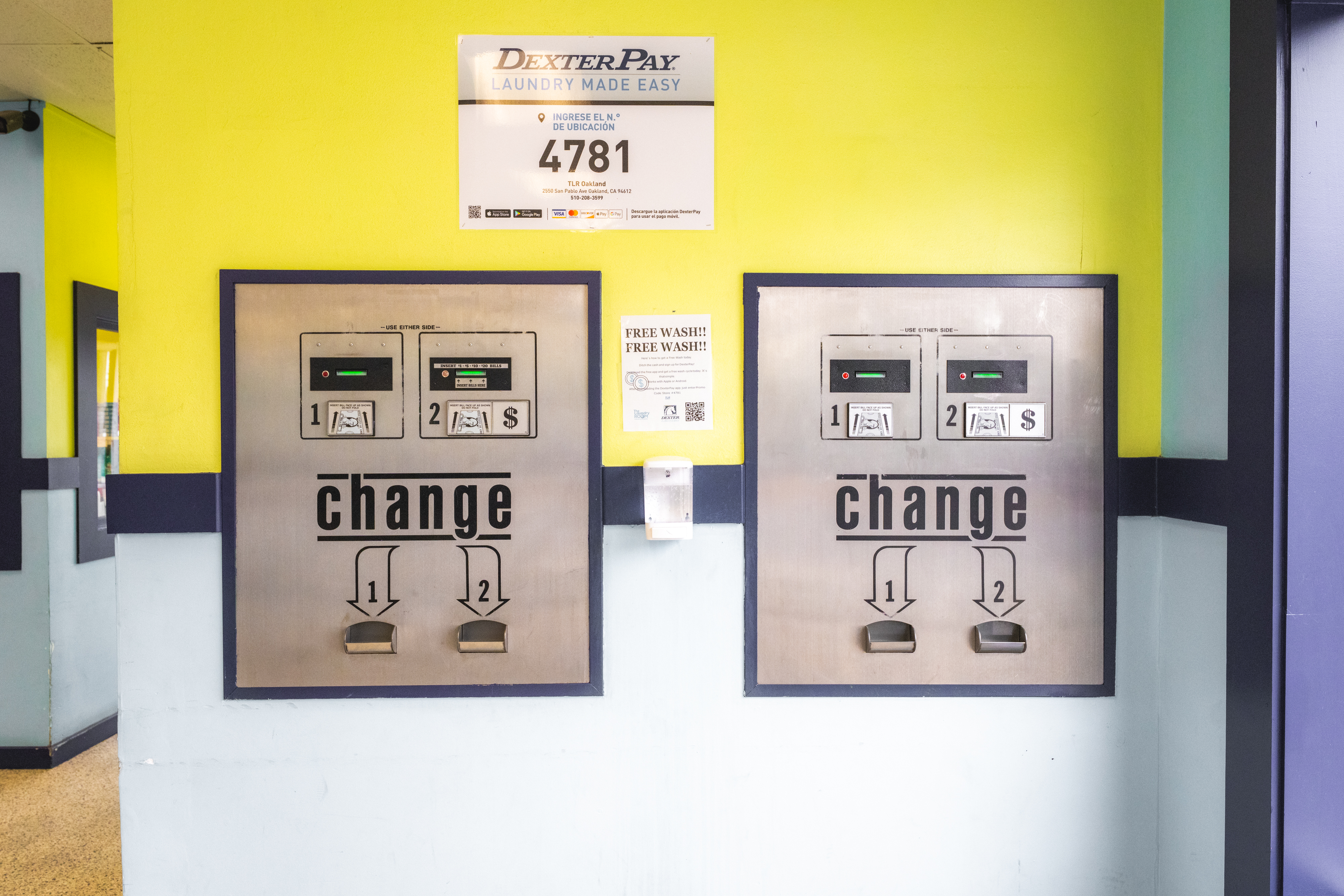 Change Machines Yellow Green Wall
